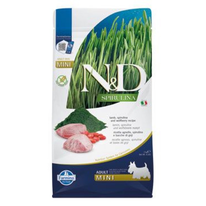 N&D SPIRULINA DOG Adult Mini Lamb & Wolfberry 2 kg