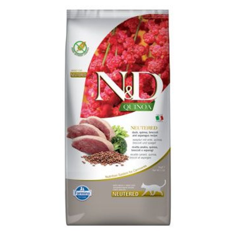 N&D Quinoa CAT Neutered Duck & Broccoli & Asparagus 5 kg