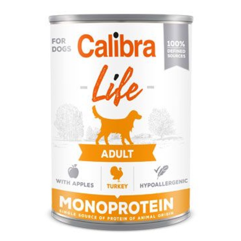 Calibra Dog Life konz. Adult Turkey with apples 400 g