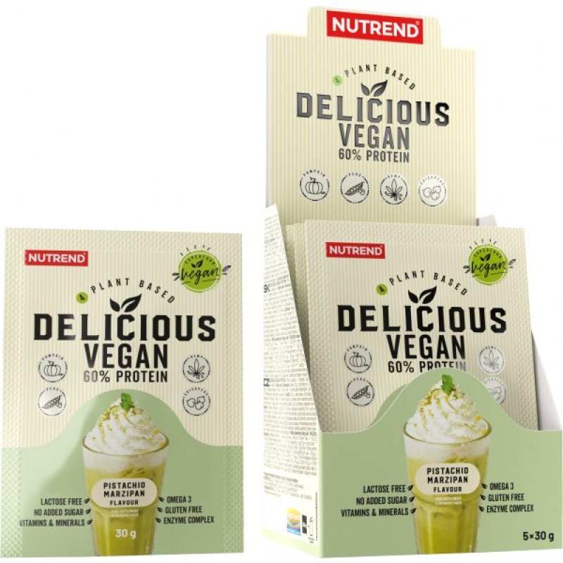 Nutrend Delicious Vegan Protein - 5 x 30 g, pistácie-marcipán