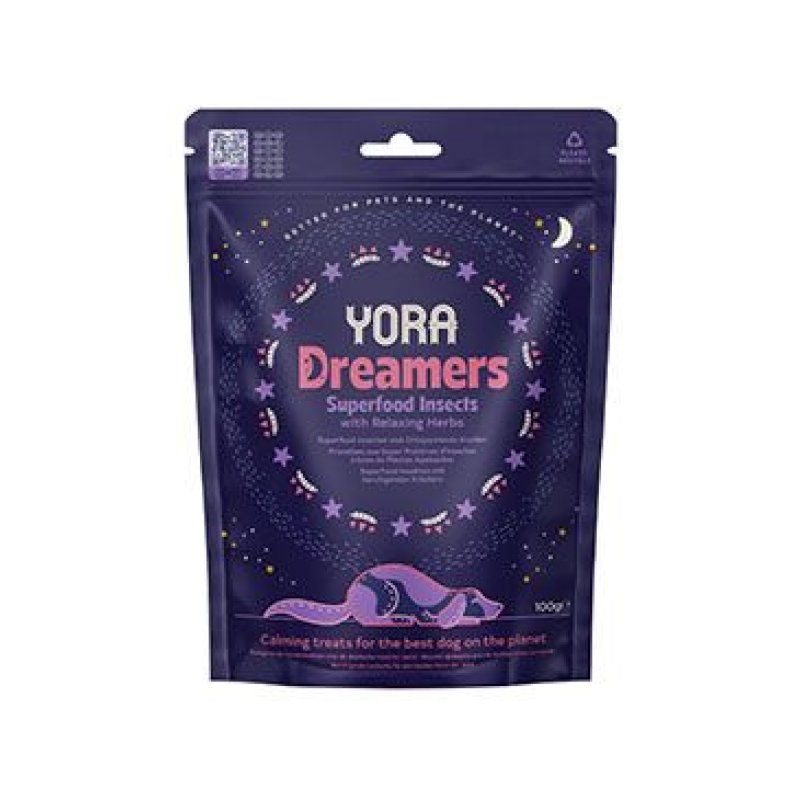 YORA Dog pamlsky z hmyzu Dreamers s bylinkami 100 g