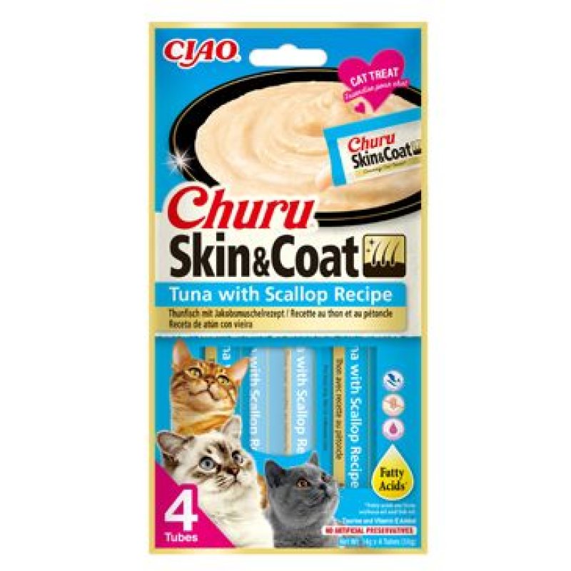 Churu Cat Skin&Coat Tuna with Scallop Recipe 4 x 14 g