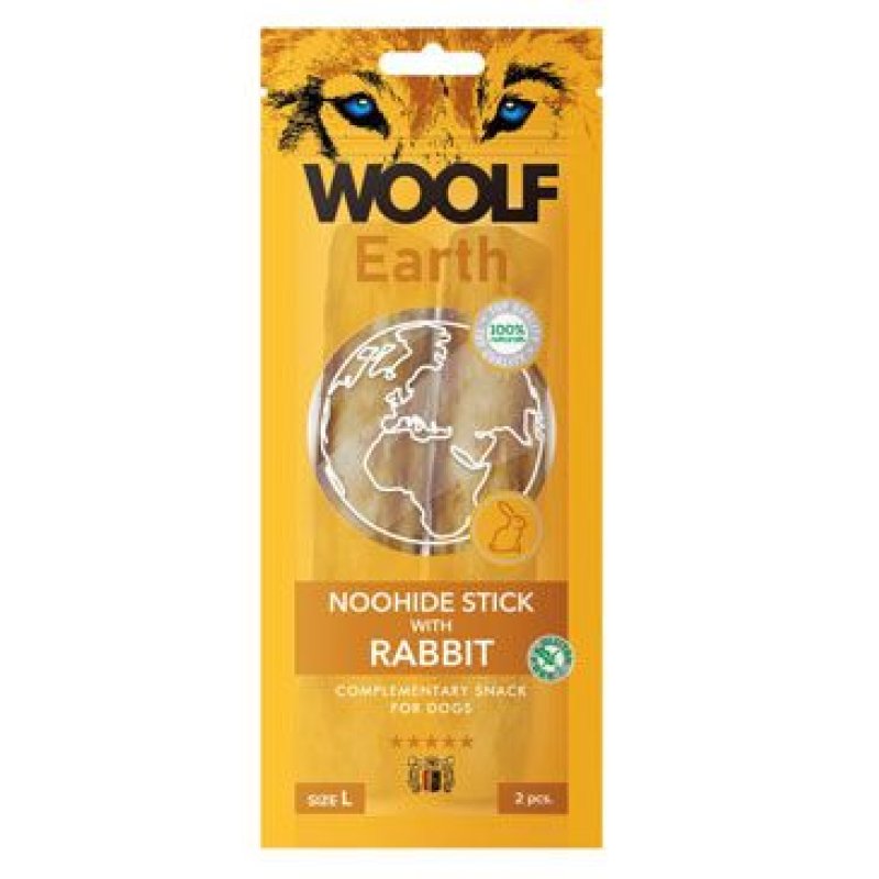 Woolf pochoutka Earth NOOHIDE L Sticks with Rabbit 85 g