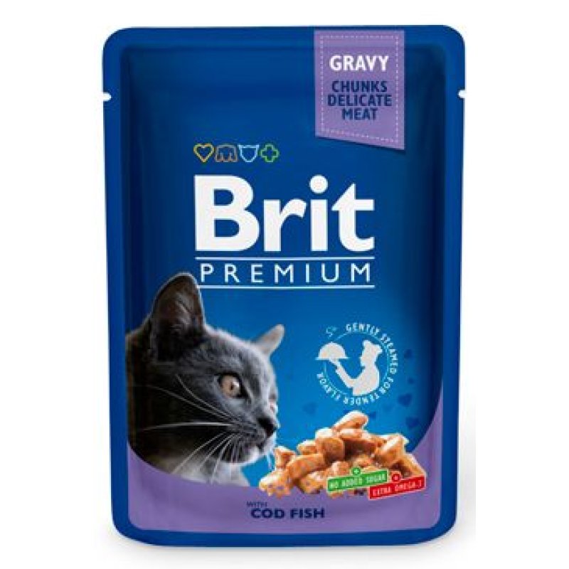 Brit Premium Cat kapsa with Cod Fish 100 g