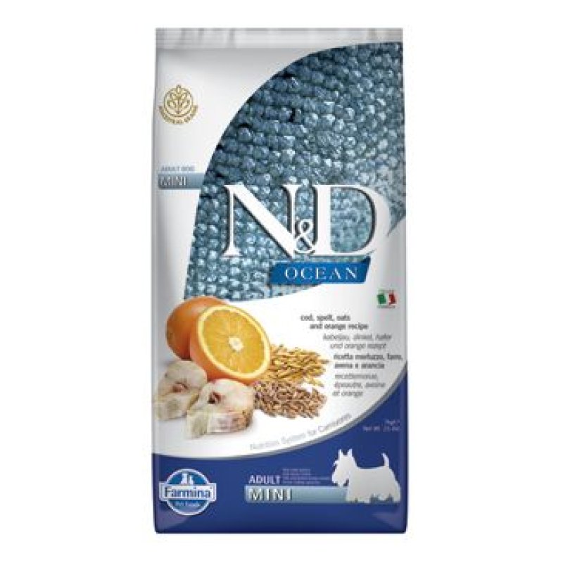 N&D OCEAN DOG LG Adult Mini Codfish & Orange 7 kg