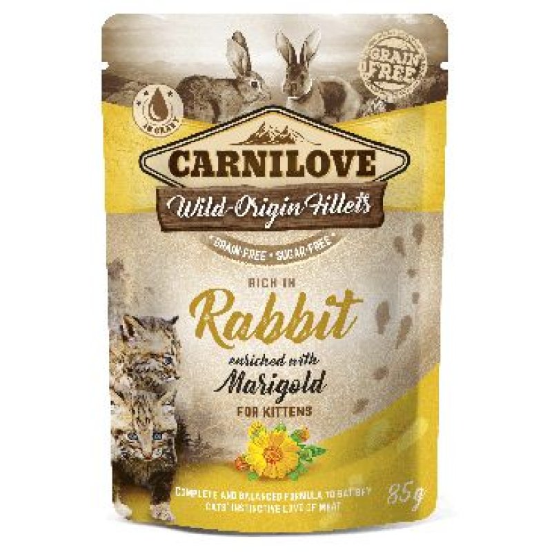 Carnilove Cat Pouch Kitten Rabbit & Marigold 85 g