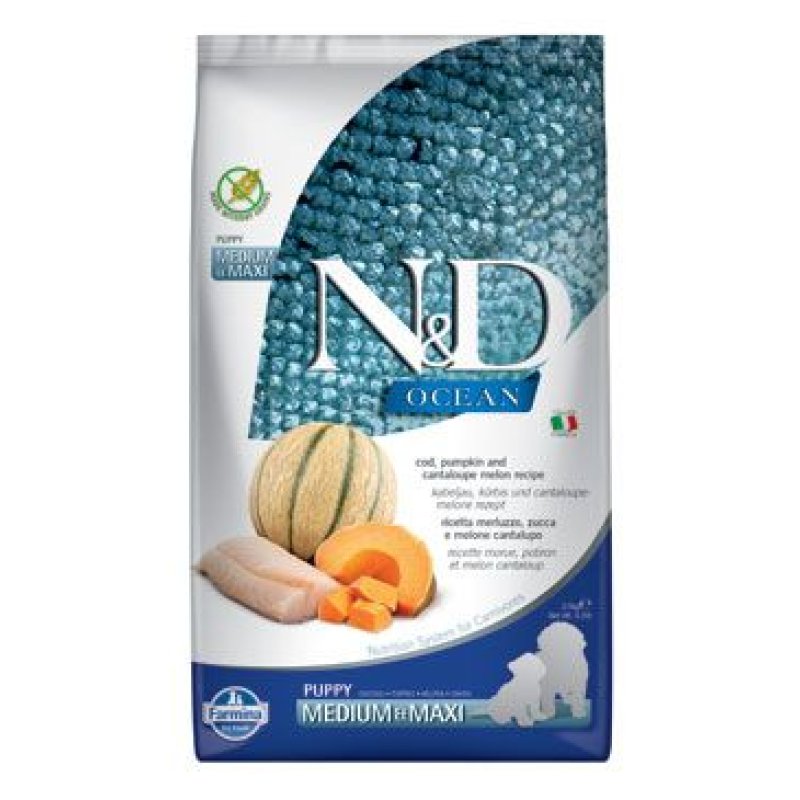 N&D OCEAN DOG Puppy M/L Codfish & Pumpkin& Melon 2,5 kg