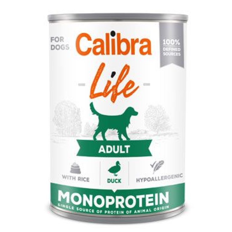 Calibra Dog Life konz. Adult Duck with rice 400 g