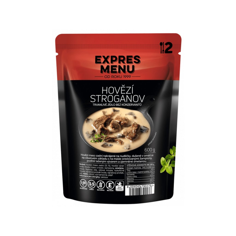 EXPRES MENU Hovězí Stroganov 600 g (2 porce)