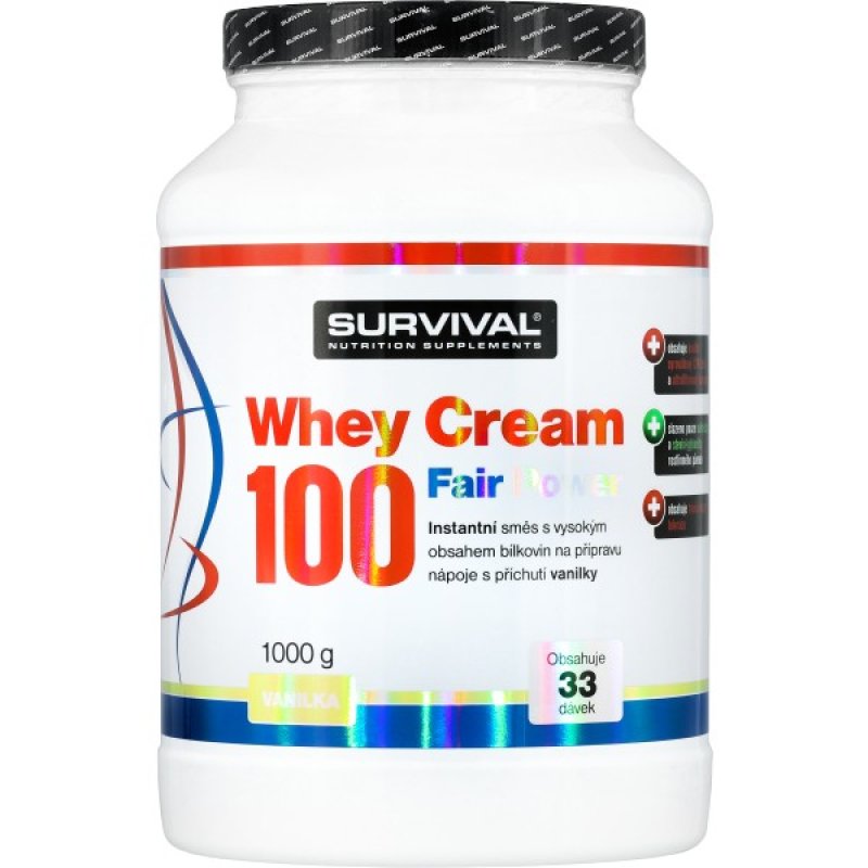 Survival Whey Cream 100 Fair Power 1000 g, vanilka