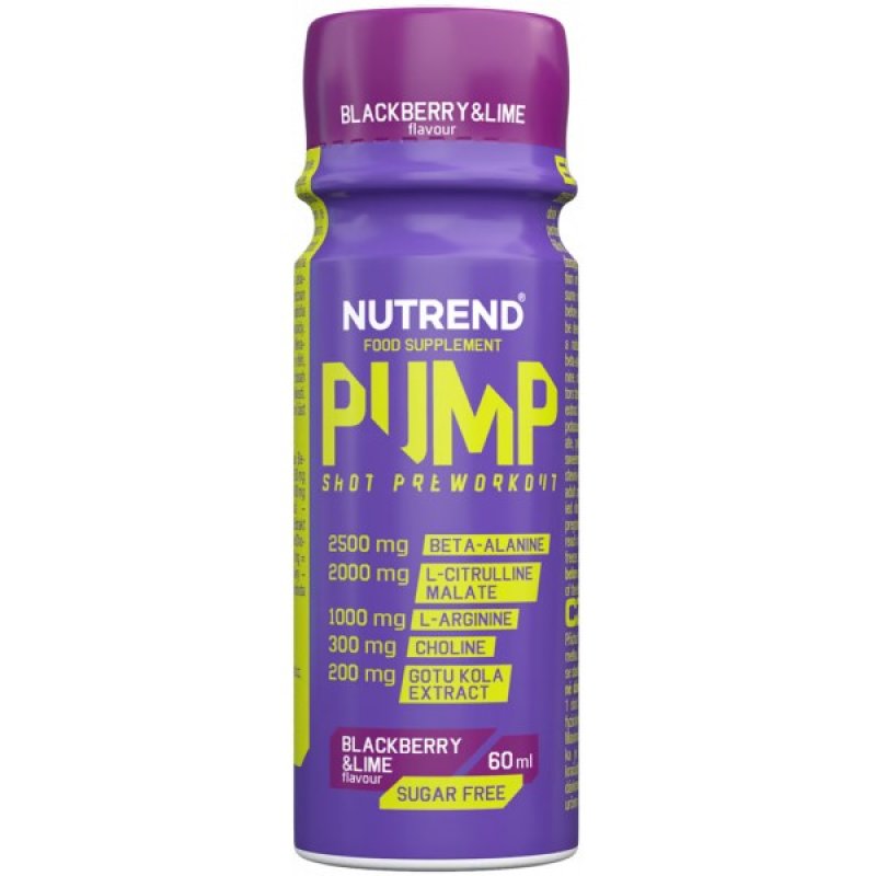 Nutrend Pump Shot Preworkout - 60 ml, ostružina-limeta