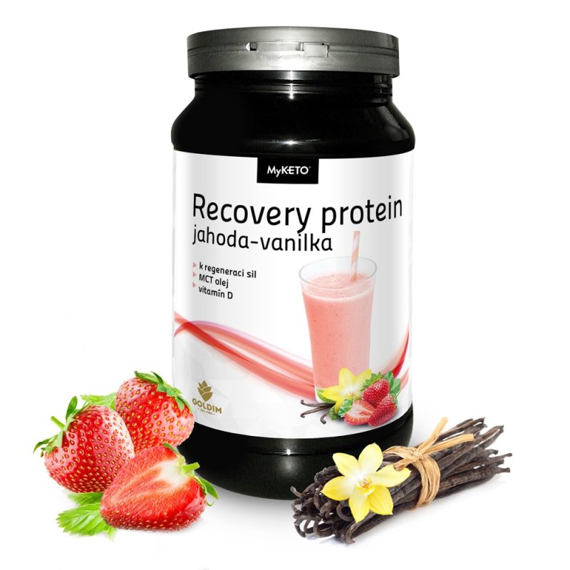 MyKETO MAXI Recovery protein jahoda-vanilka 600 g