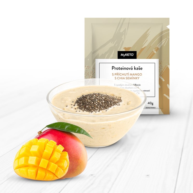 MyKETO Proteinová kaše s příchutí mango s chia semínky 5x40 g