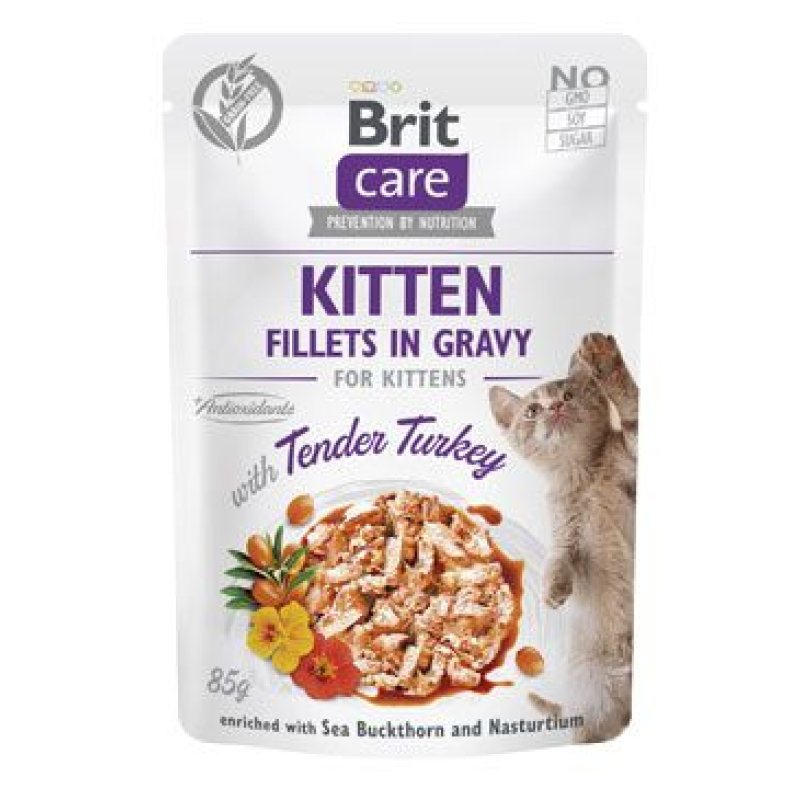 Brit Care Cat Fillets in Gravy Kitten Tend. Turkey 85 g