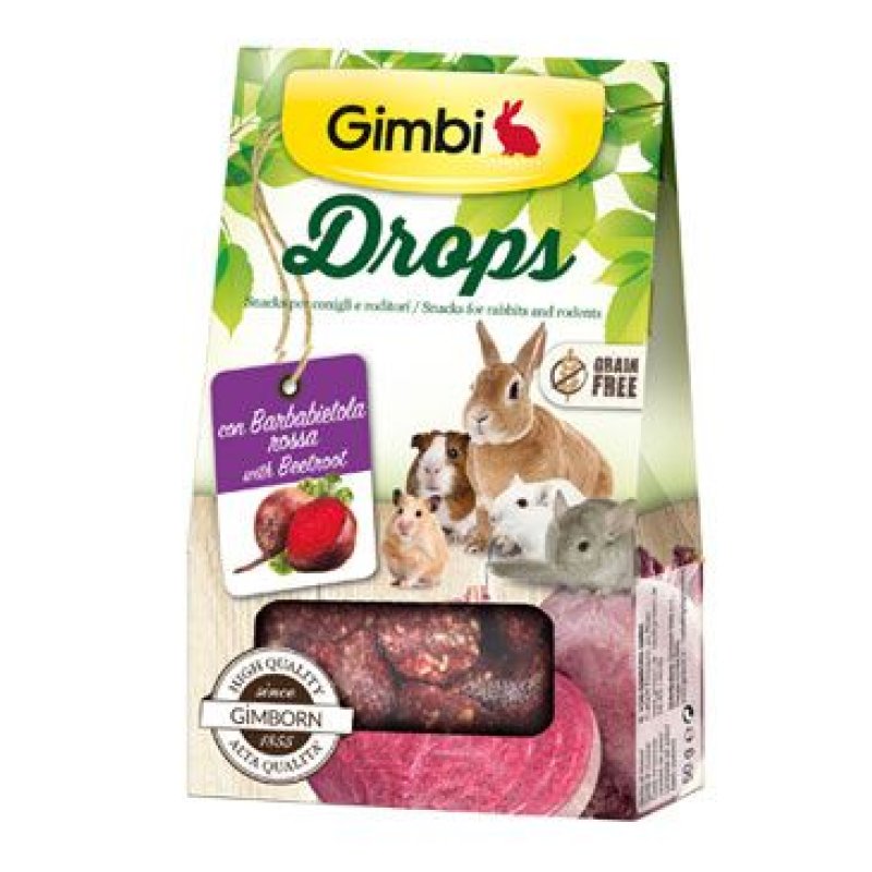 Gimbi Drops pro hlodavce s červenou řepou 50 g