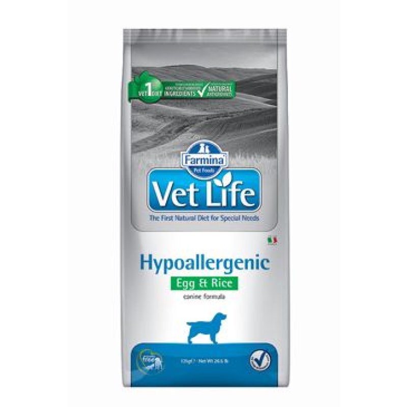 Vet Life Natural DOG Hypo Egg & Rice 12 kg