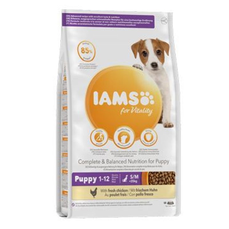 Iams Dog Puppy Small & Medium Chicken 12 kg