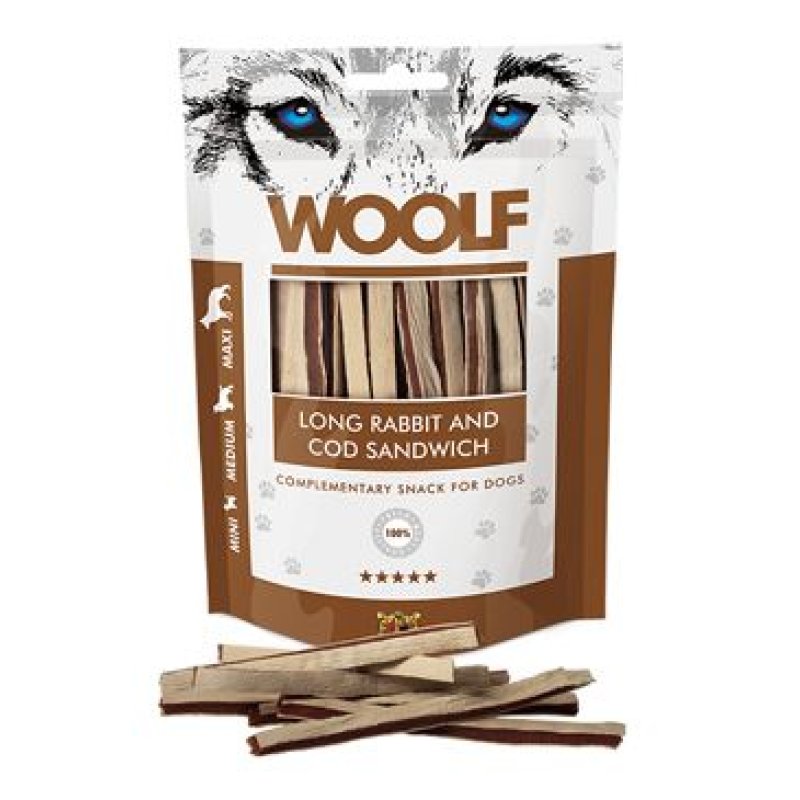 WOOLF Soft Rabbit&Cod Sandwich Long 100 g