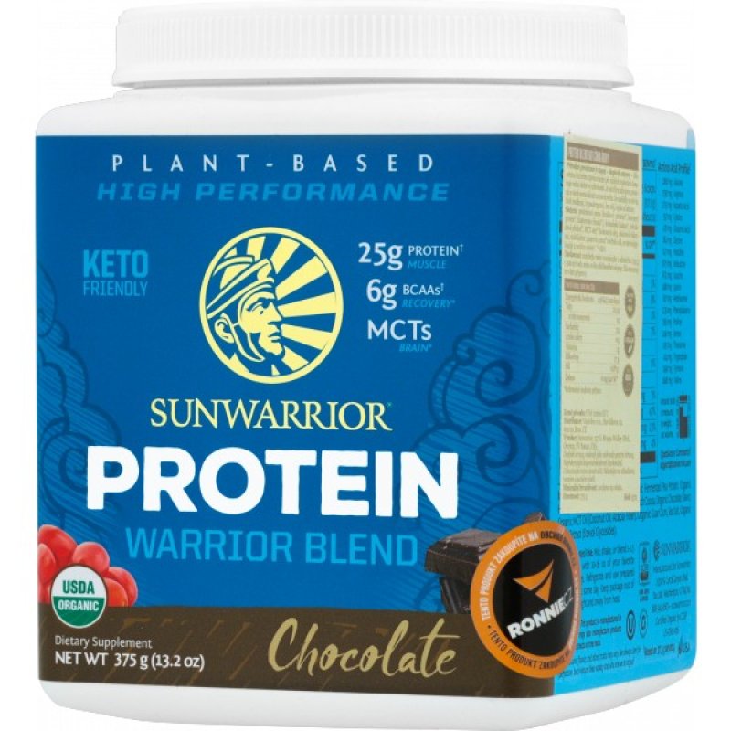 Sunwarrior Protein Warrior Blend - 375 g, čokoláda