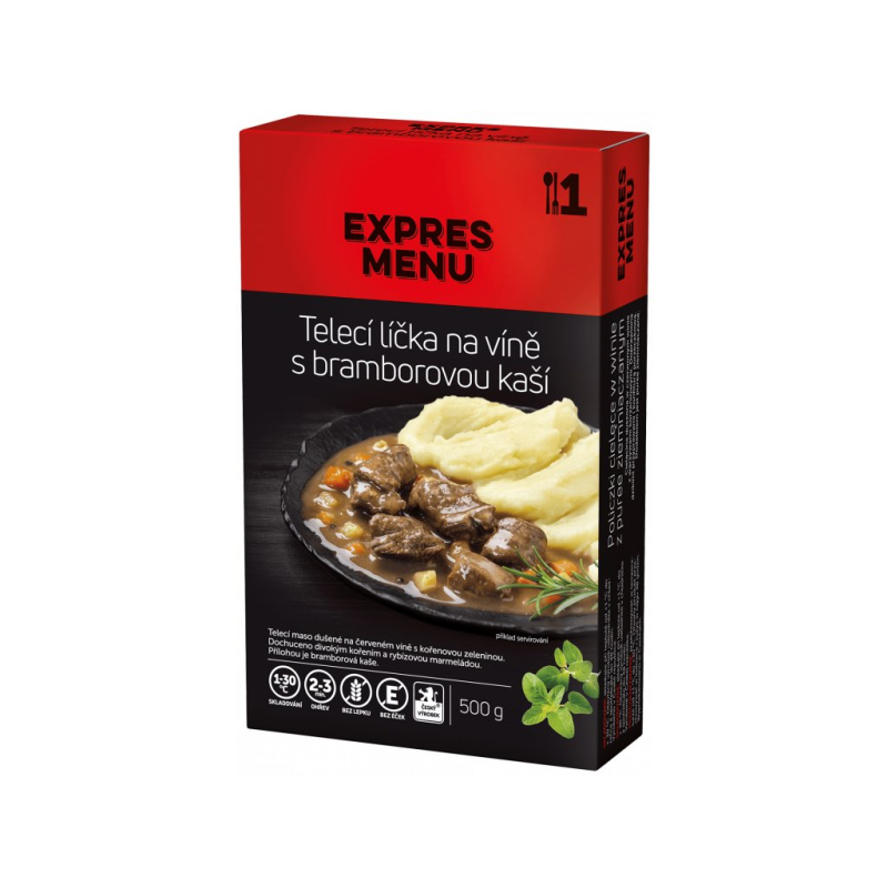 EXPRES MENU KM Telecí líčka na víně s kaší 500 g