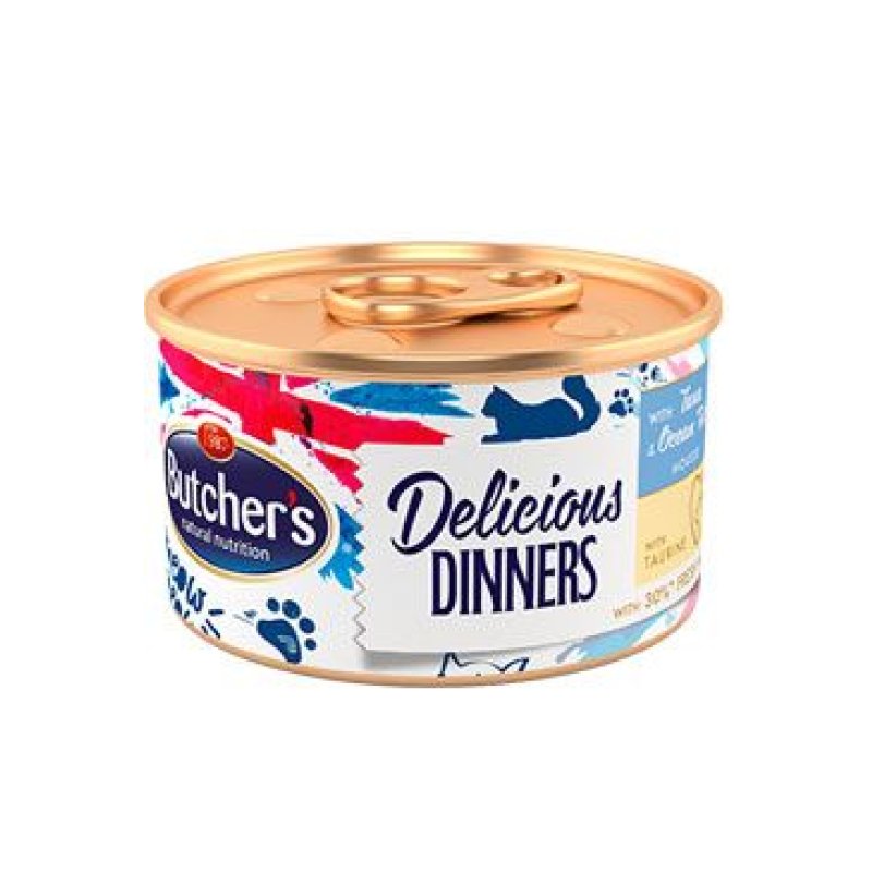 Butcher's Cat Delic. Dinners tuňák+ryby konz. 85 g