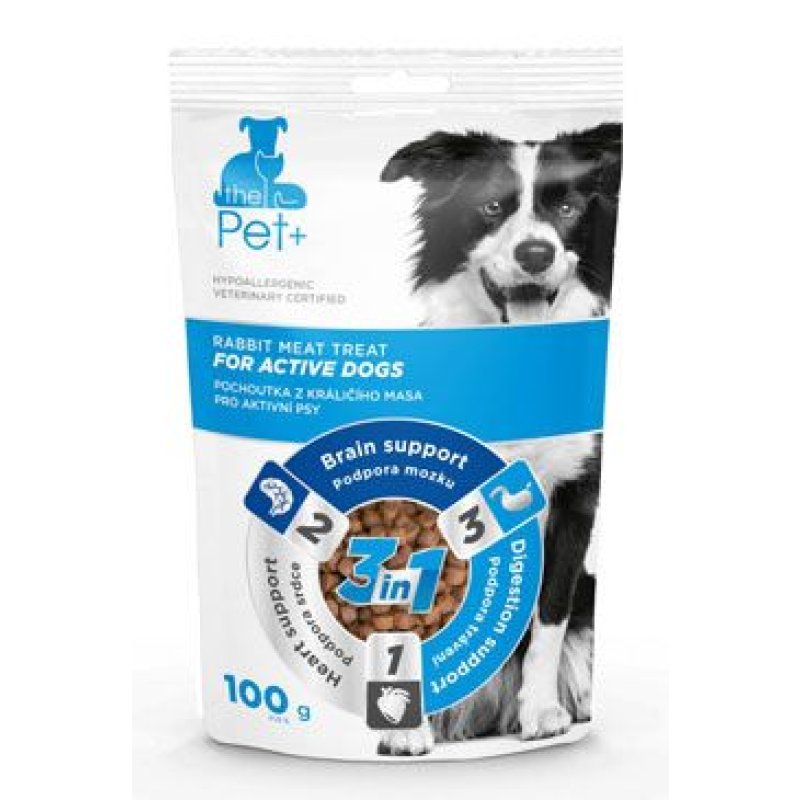 Pet+ 3v1 pes DOGS ACTIVE králičí 100 g