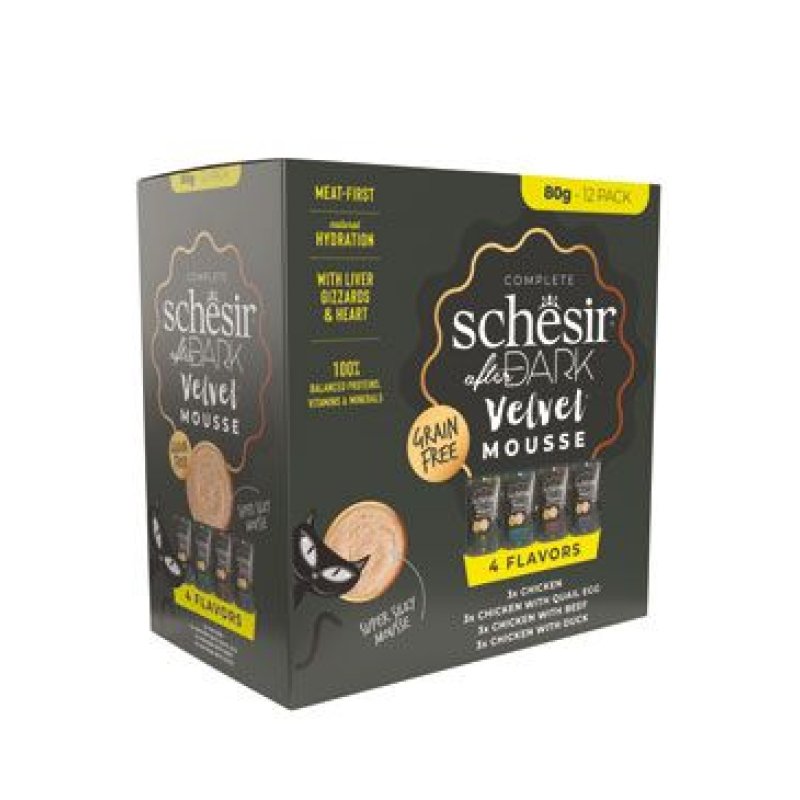 Schesir Cat kapsa After Dark Velv.Mousse Variety 12 x 80 g