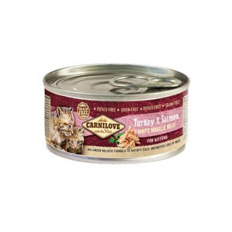 Carnilove White konz Mus Meat Turkey & Salmon Kitten 100 g