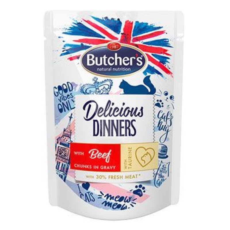 Butcher's Cat Delic. Dinner hovězí kapsa 100 g