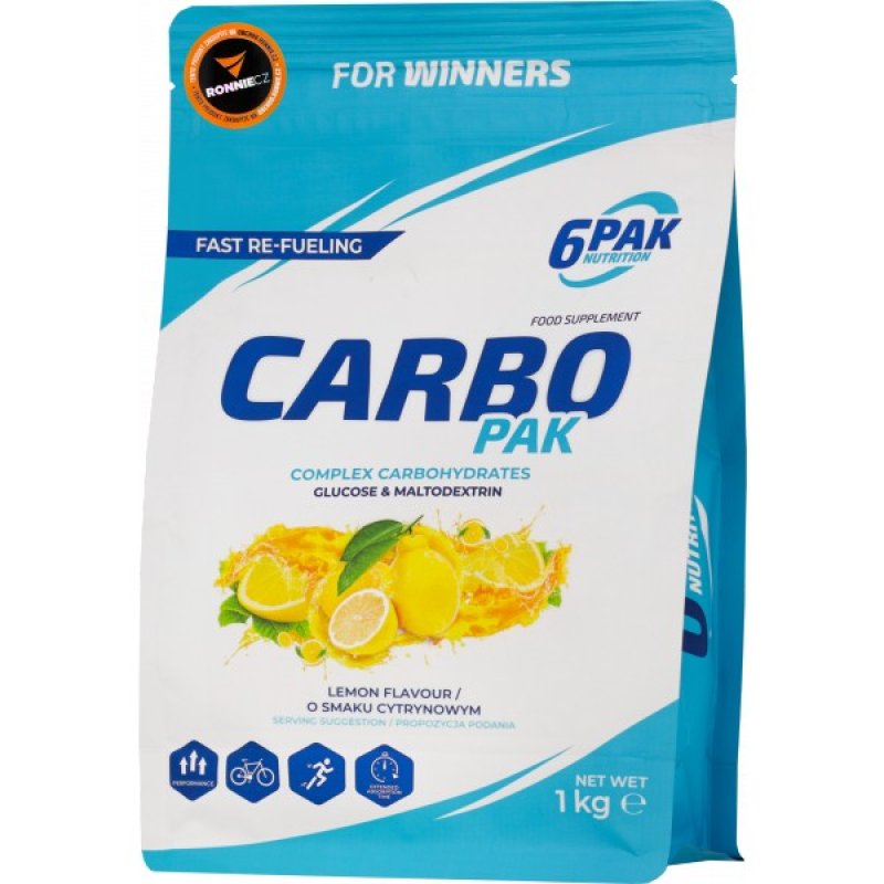 6Pak Nutrition Carbo Pak - 1000 g, pomeranč