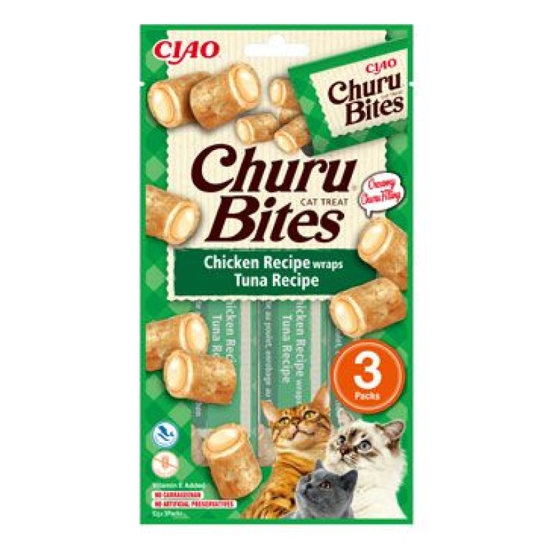 Churu Cat Bites Chicken wraps&Tuna Purée 3 x 10 g