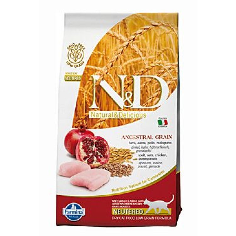 N&D LG CAT Neutered Chicken & Pomegranate 1,5 kg