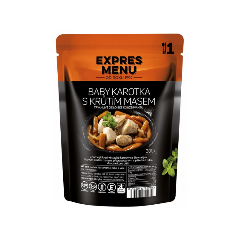 EXPRES MENU Baby karotka s krůtím masem 300 g (1 porce)