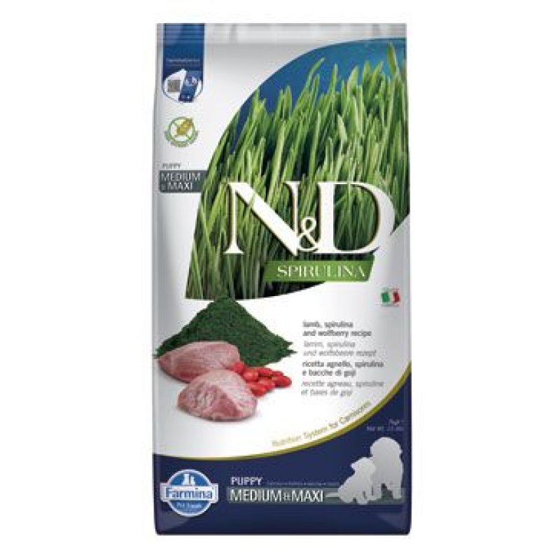 N&D SPIRULINA DOG Puppy M/L Lamb & Wolfberry 7 kg