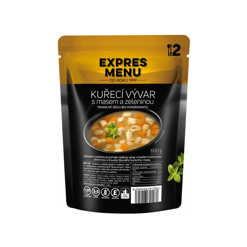 EXPRES MENU Kuřecí vývar s masem a zeleninou 600 g