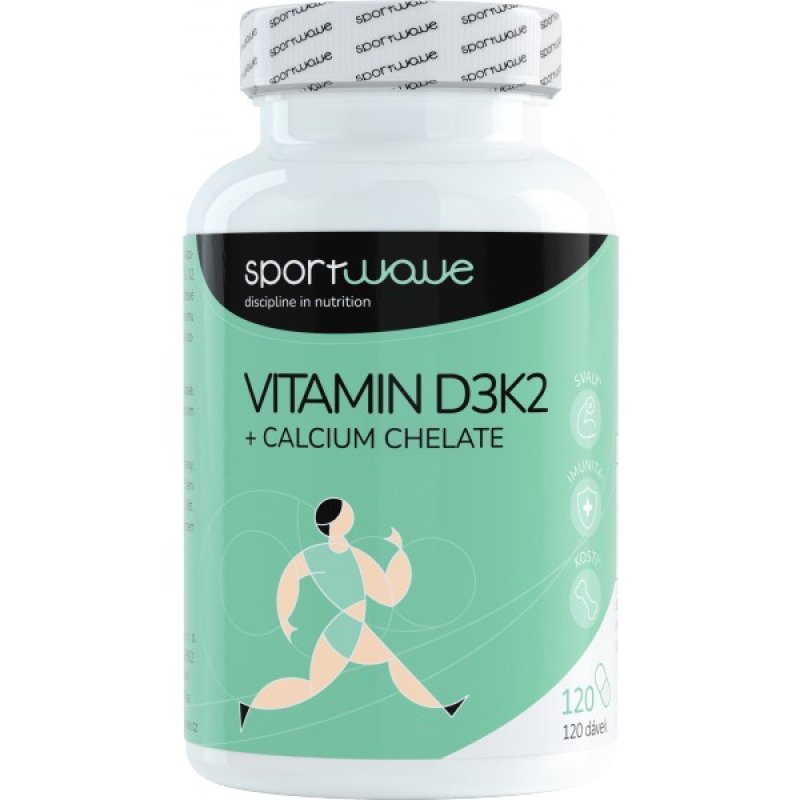 Sport Wave Vitamin D3K2 + Calcium Chelate 120 cps