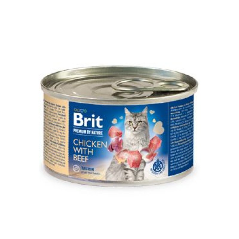 Brit Premium Cat by Nature konz Chicken&Beef 200 g