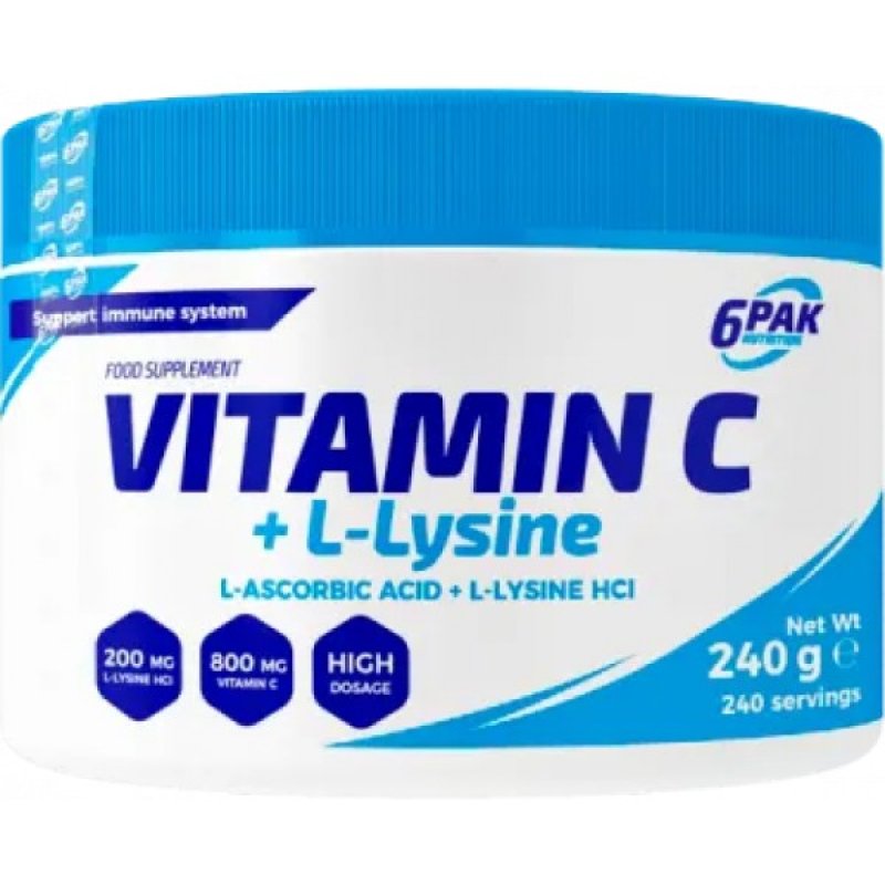 6Pak Nutrition Vitamin C + L-Lysine 240 g