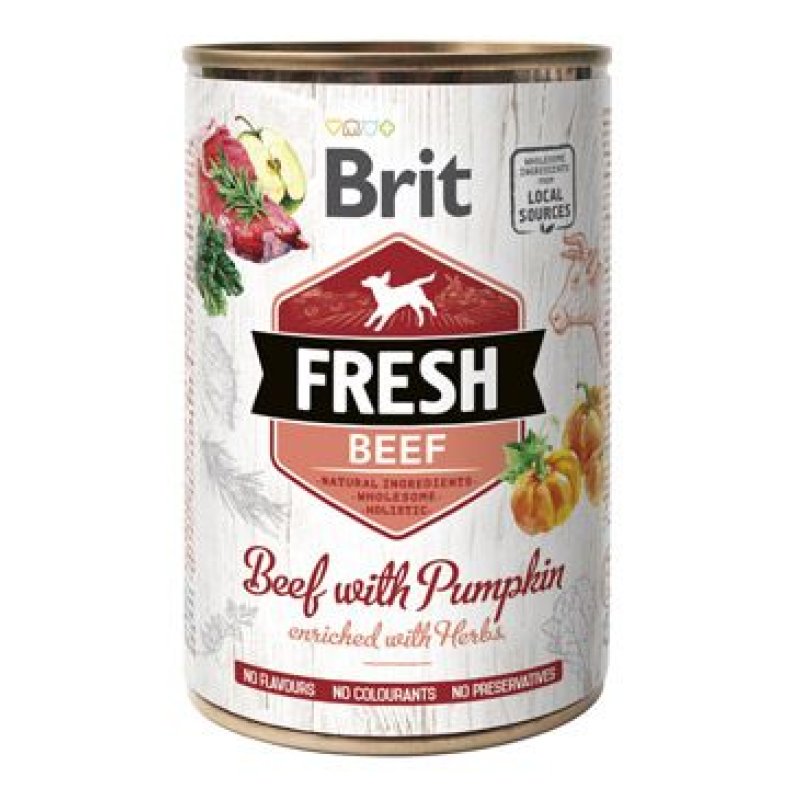 Brit Fresh Dog konz. Beef with Pumpkin 400 g