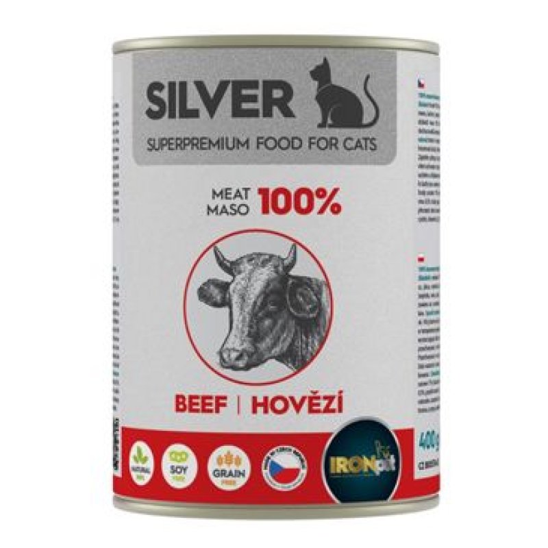 IRONpet Silver Cat Beef konzerva 400 g