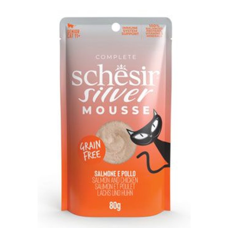 Schesir Cat kapsa Senior Lifestage Mousse losos/kuře 80 g