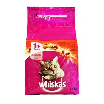 Whiskas Dry s hovězím masem 1,4 kg