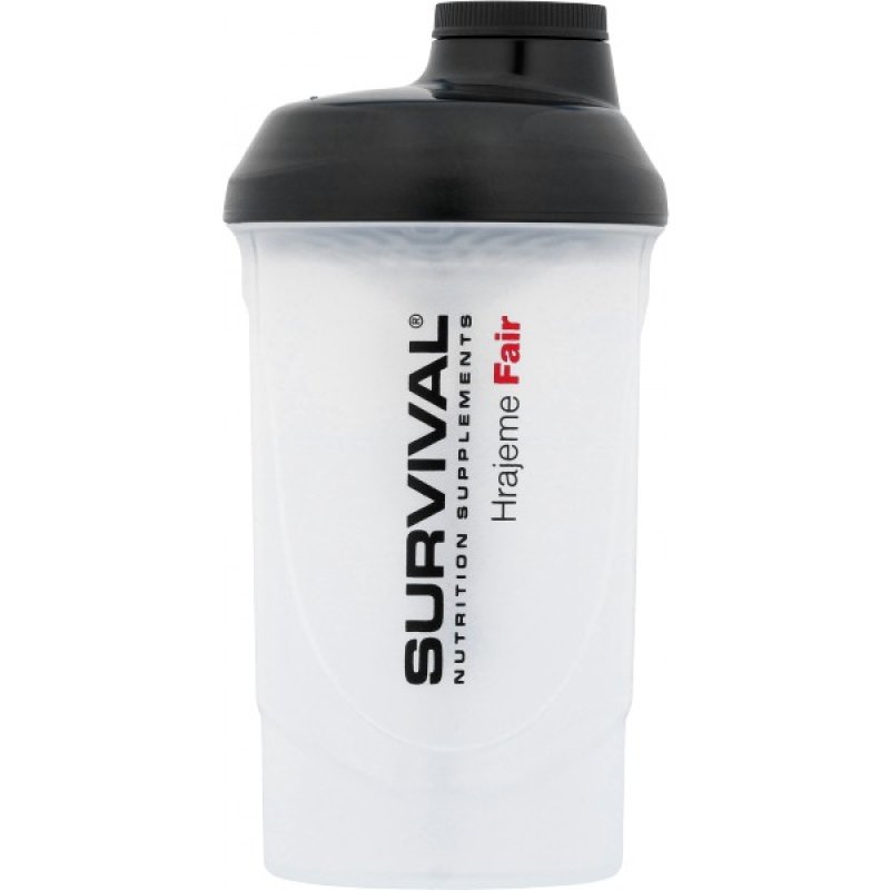 Šejkr Survival 600 ml (bílo-černý)