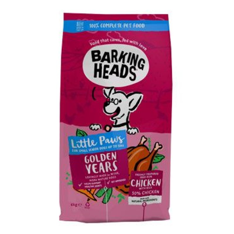 BARKING HEADS Little Paws Golden Years Chicken 6 kg