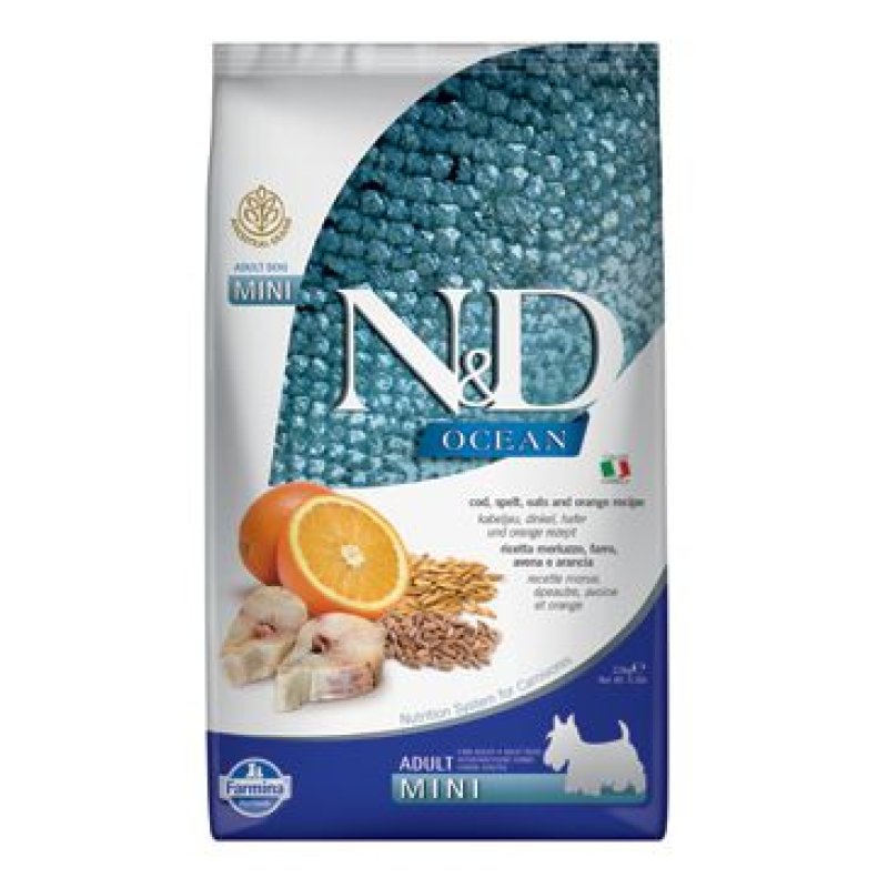 N&D OCEAN DOG LG Adult Mini Codfish & Orange 2,5 kg