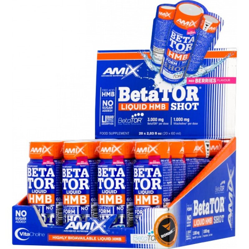 Amix BetaTOR Liquid HMB Shot - 20x 60 ml, červené plody