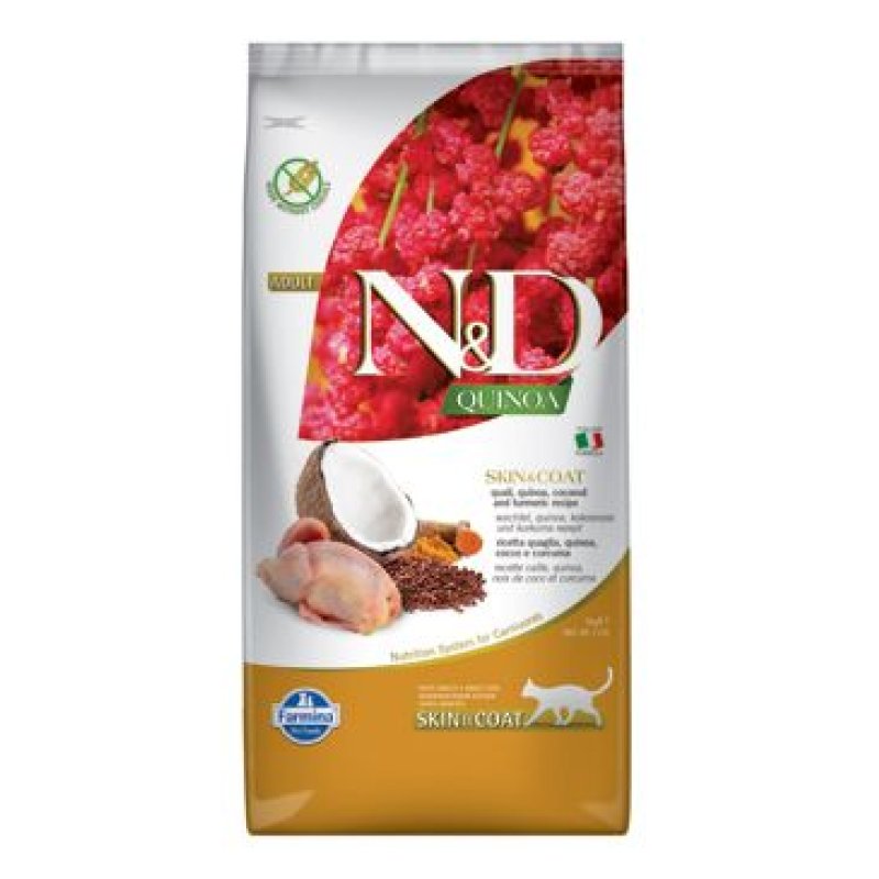 N&D Quinoa CAT Skin & Coat Quail & Coconut 5 kg