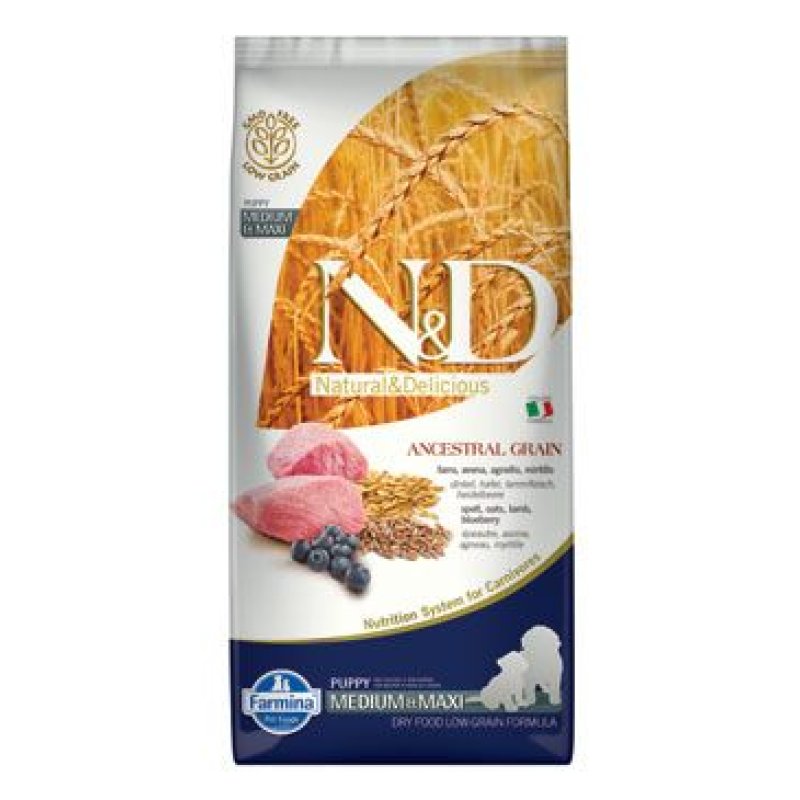 N&D LG DOG Puppy M/L Lamb & Blueberry 12 kg