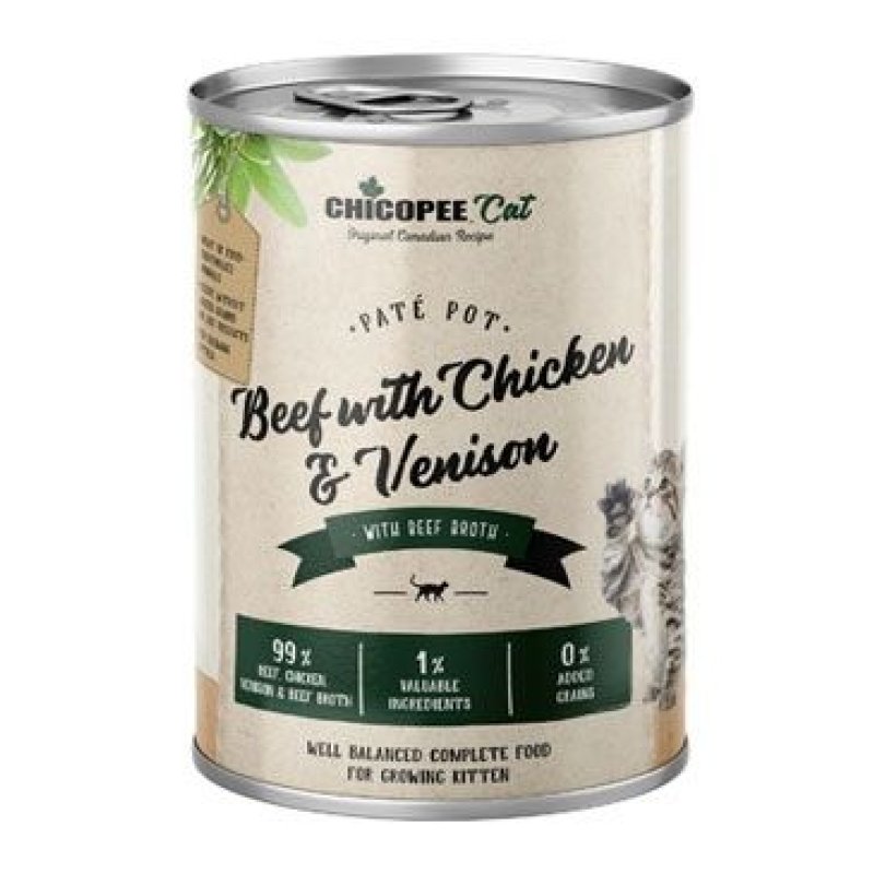 Chicopee Cat konz. Kitten Paté Pot Beef+Chicken 400 g