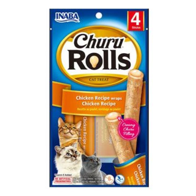 Churu Cat Rolls Chicken wraps&Chicken cream 4 x 10 g